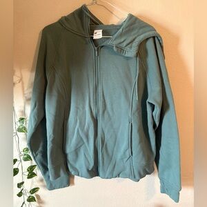 all in motion muted teal zip-up hoodie